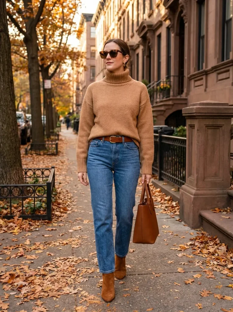 Camel Sweater Blue Denim
