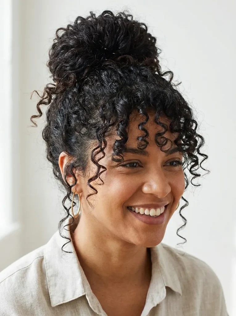 Curly Messy Bun