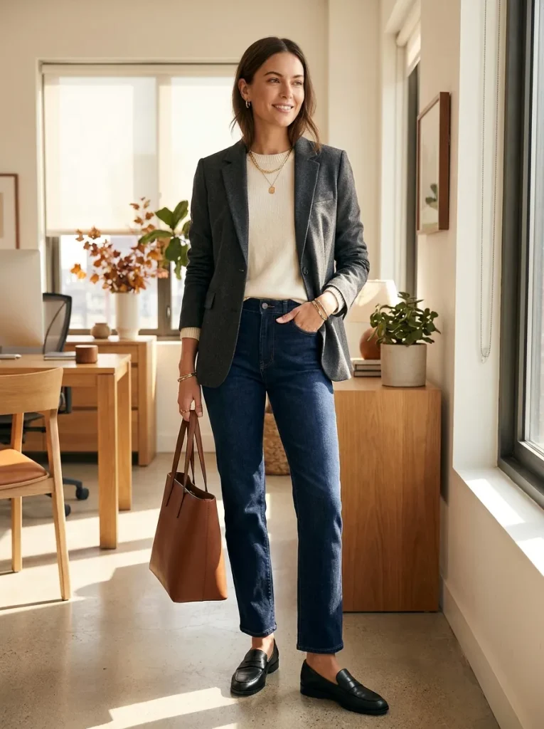 Gray Blazer Jeans