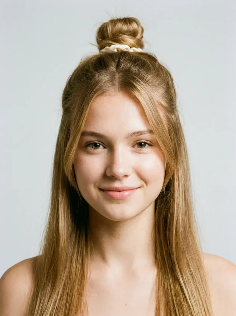 Half-Up Messy Bun