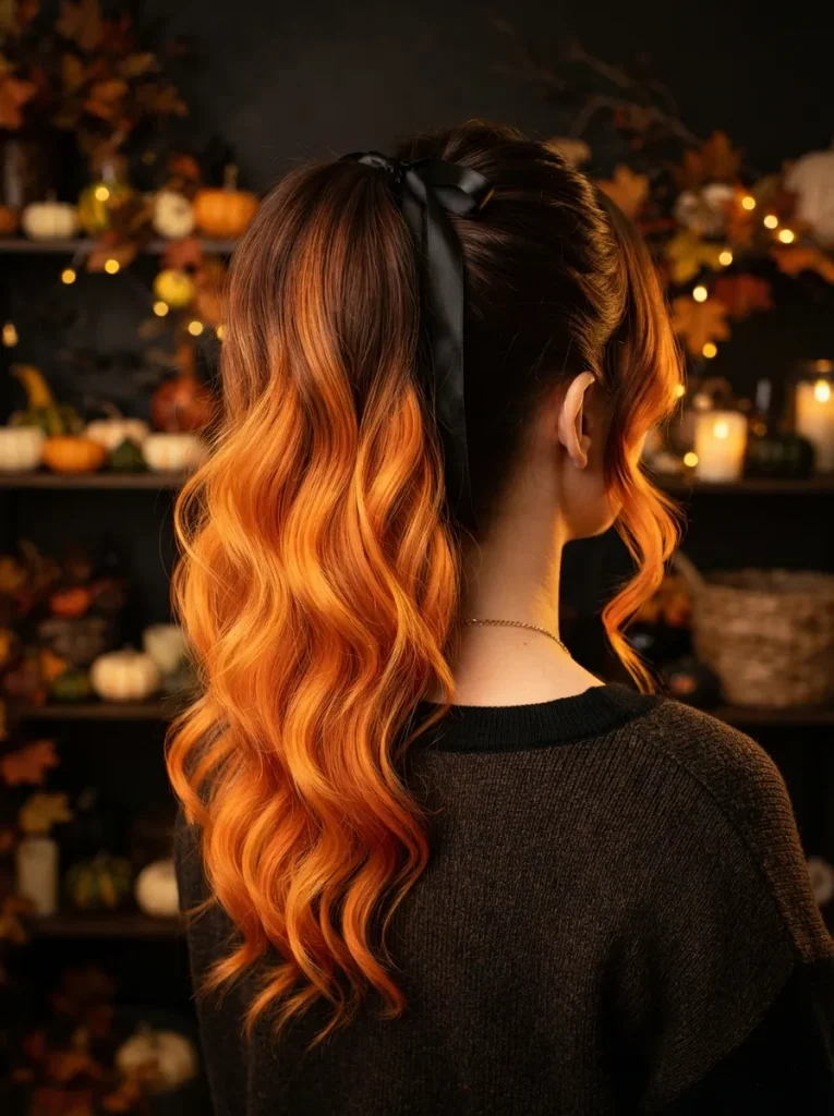 Orange Ombre Ponytail