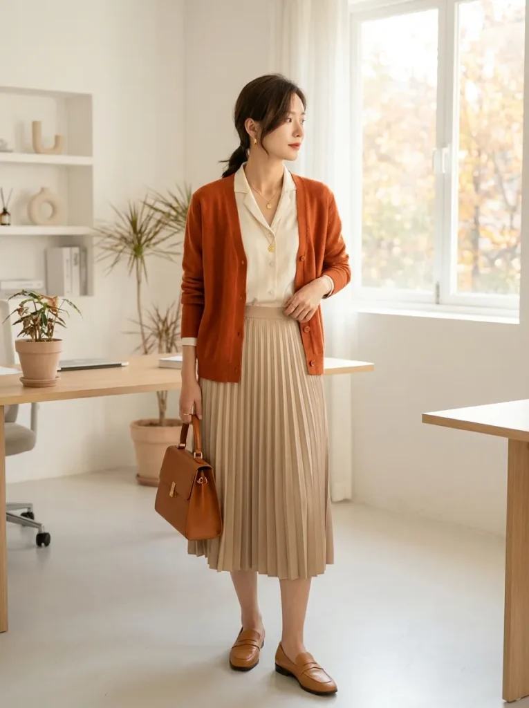 Rust Cardigan Skirt