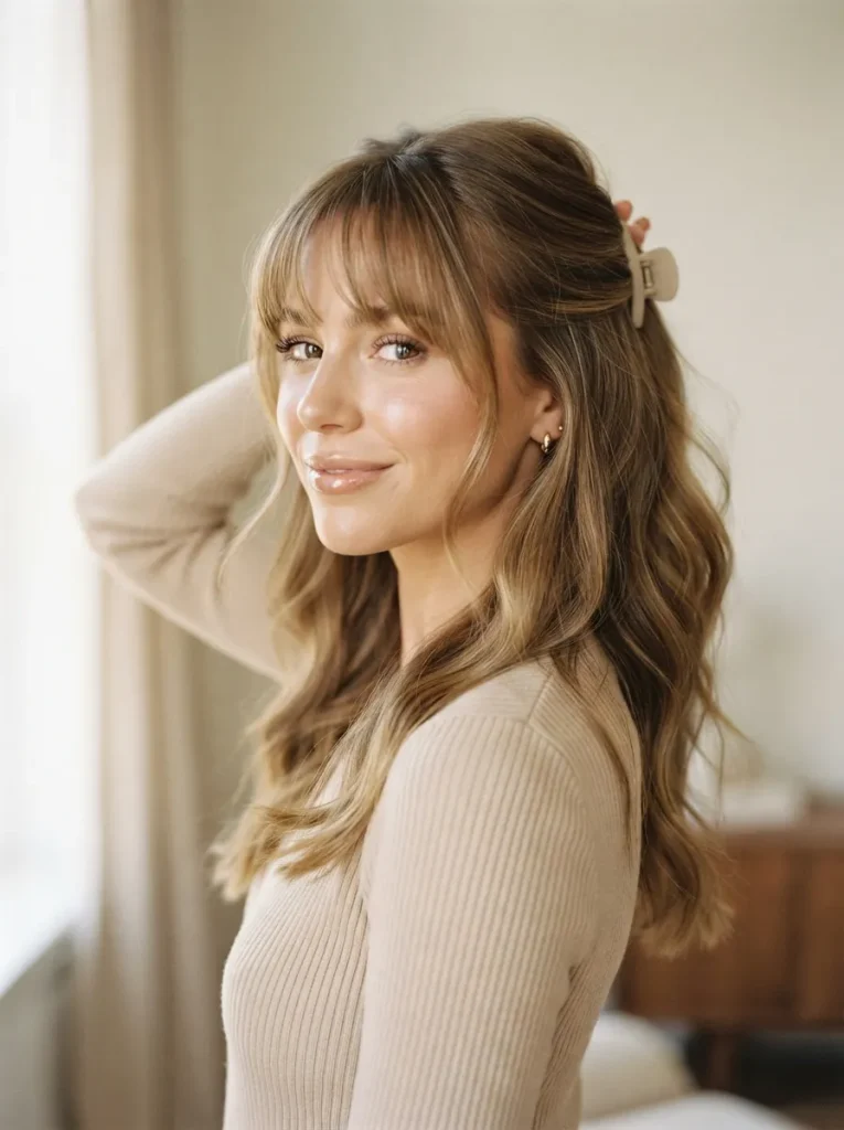 Soft Half-Up Fringe