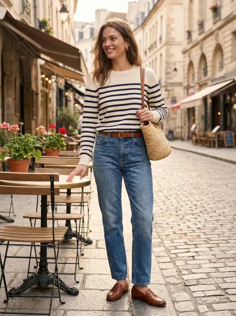 Striped Sweater Vintage Denim