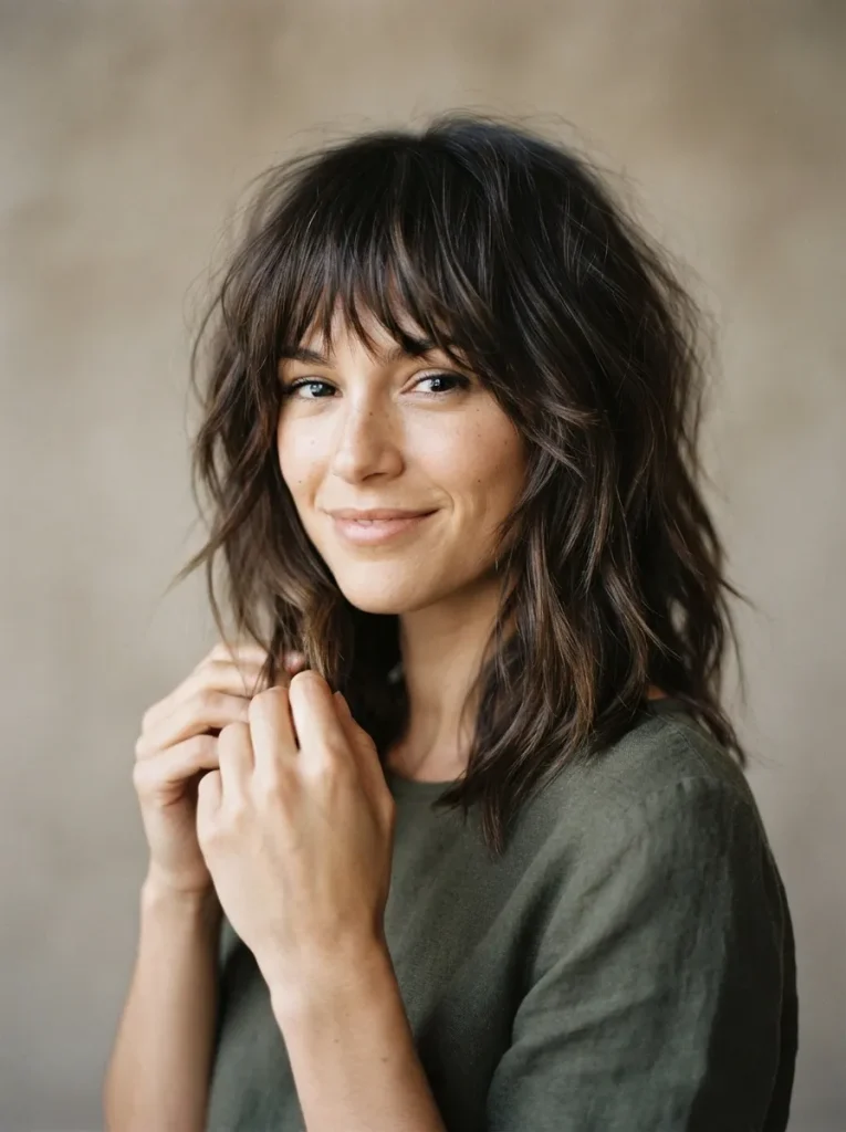 Tousled Layered Fringe