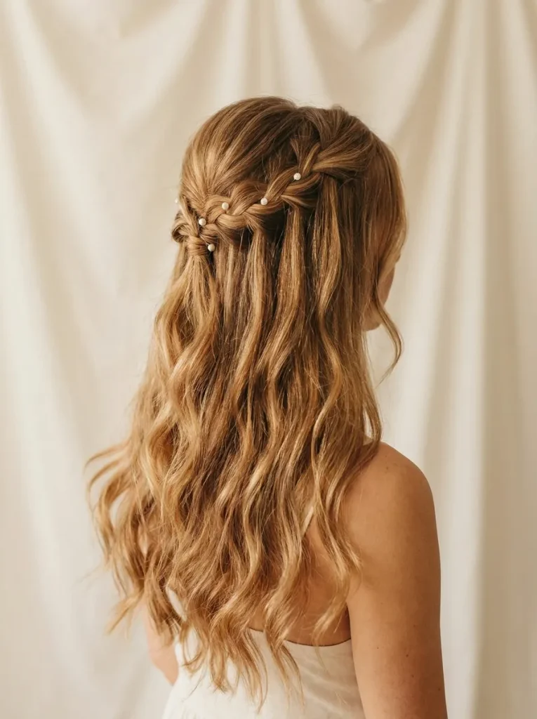 Waterfall Half-Up Braid