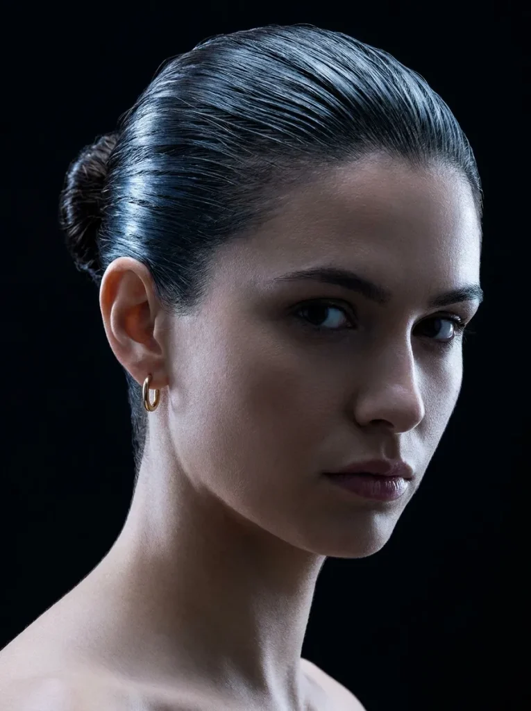 Wet-Look Slicked Bun