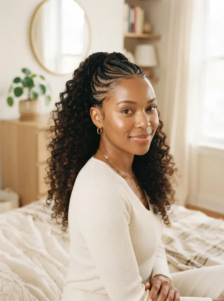 Half-Up Cornrows