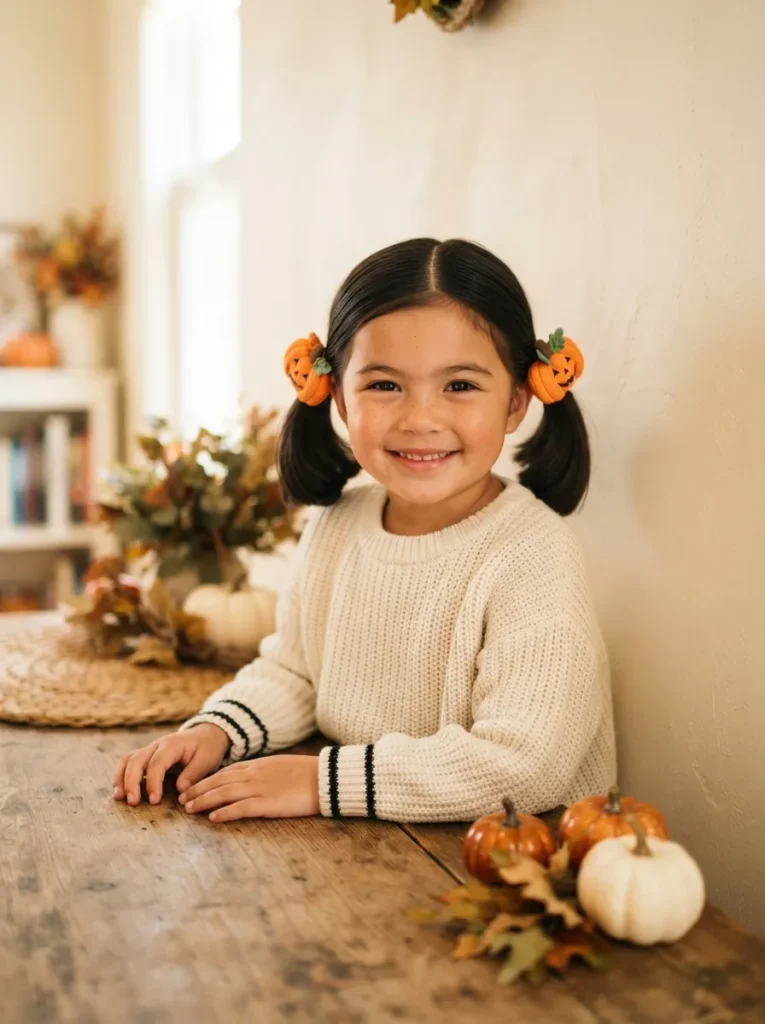 Pumpkin Pigtail Bows