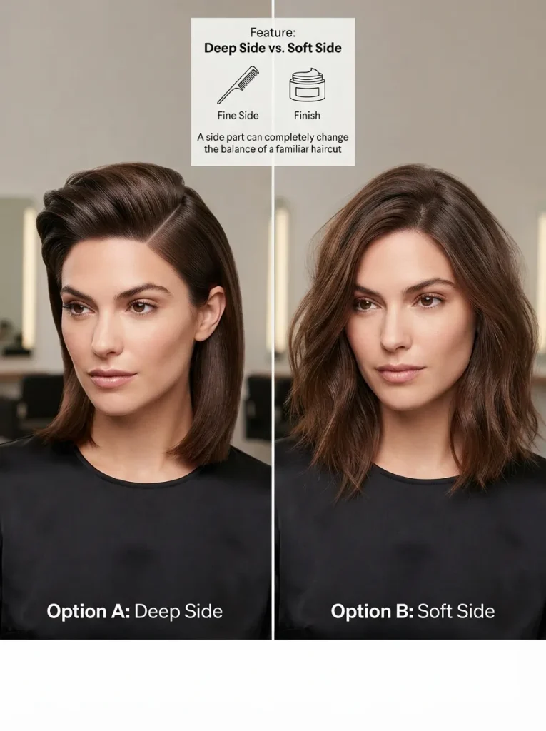 Sculpted Side Part