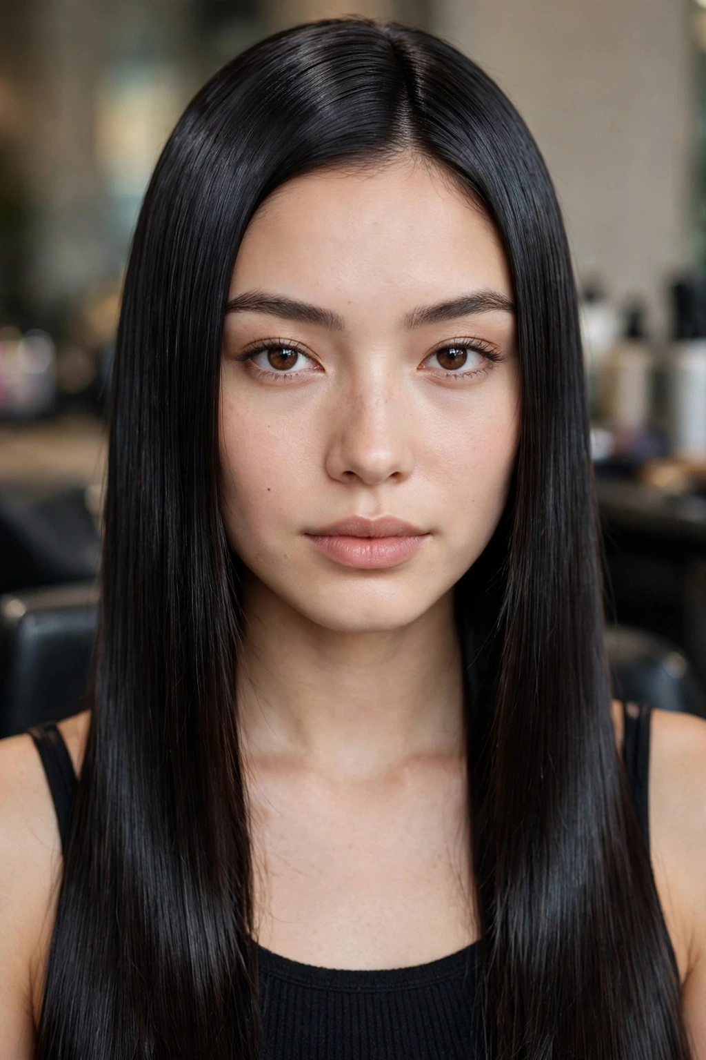 Sleek straight blowout