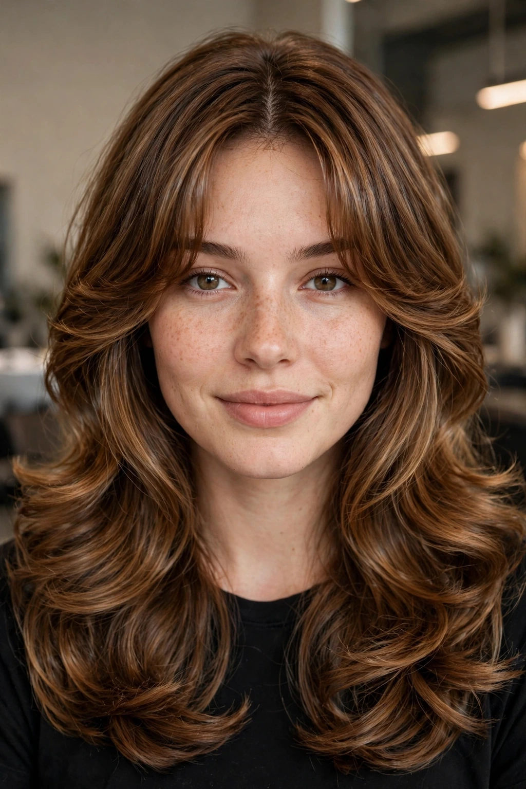 Blow dry with bangs