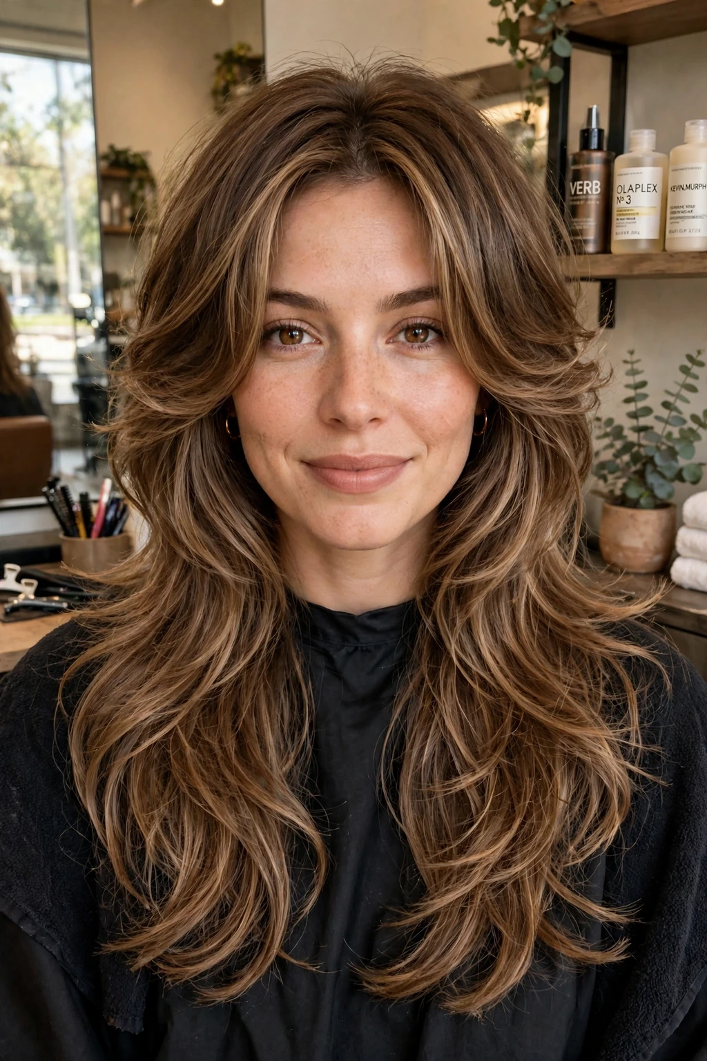 Long butterfly layers hairstyle