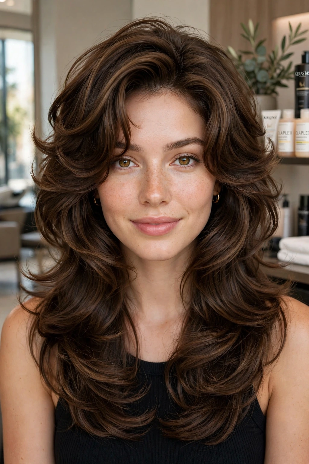 Bouncy butterfly blowout hairstyle
