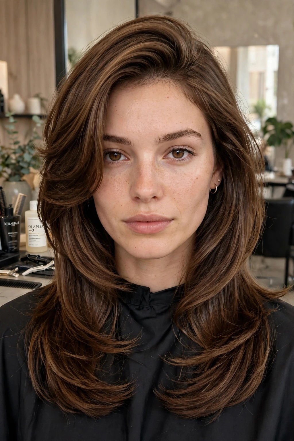 Sleek butterfly layers hairstyle