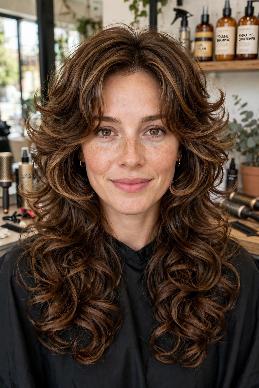 Curly butterfly layers hairstyle