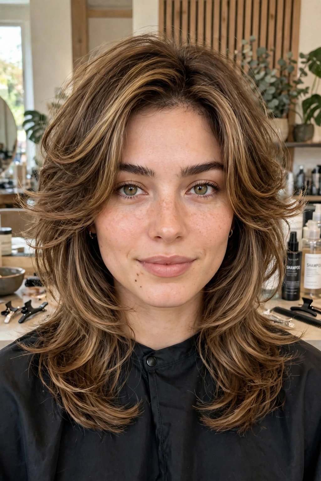 Butterfly lob layers haircut