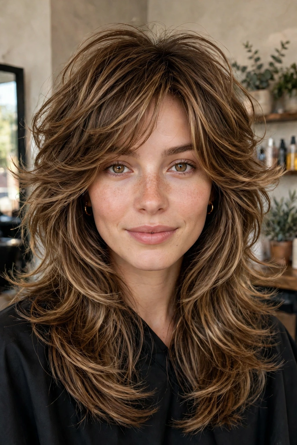 Textured butterfly layers hairstyle
