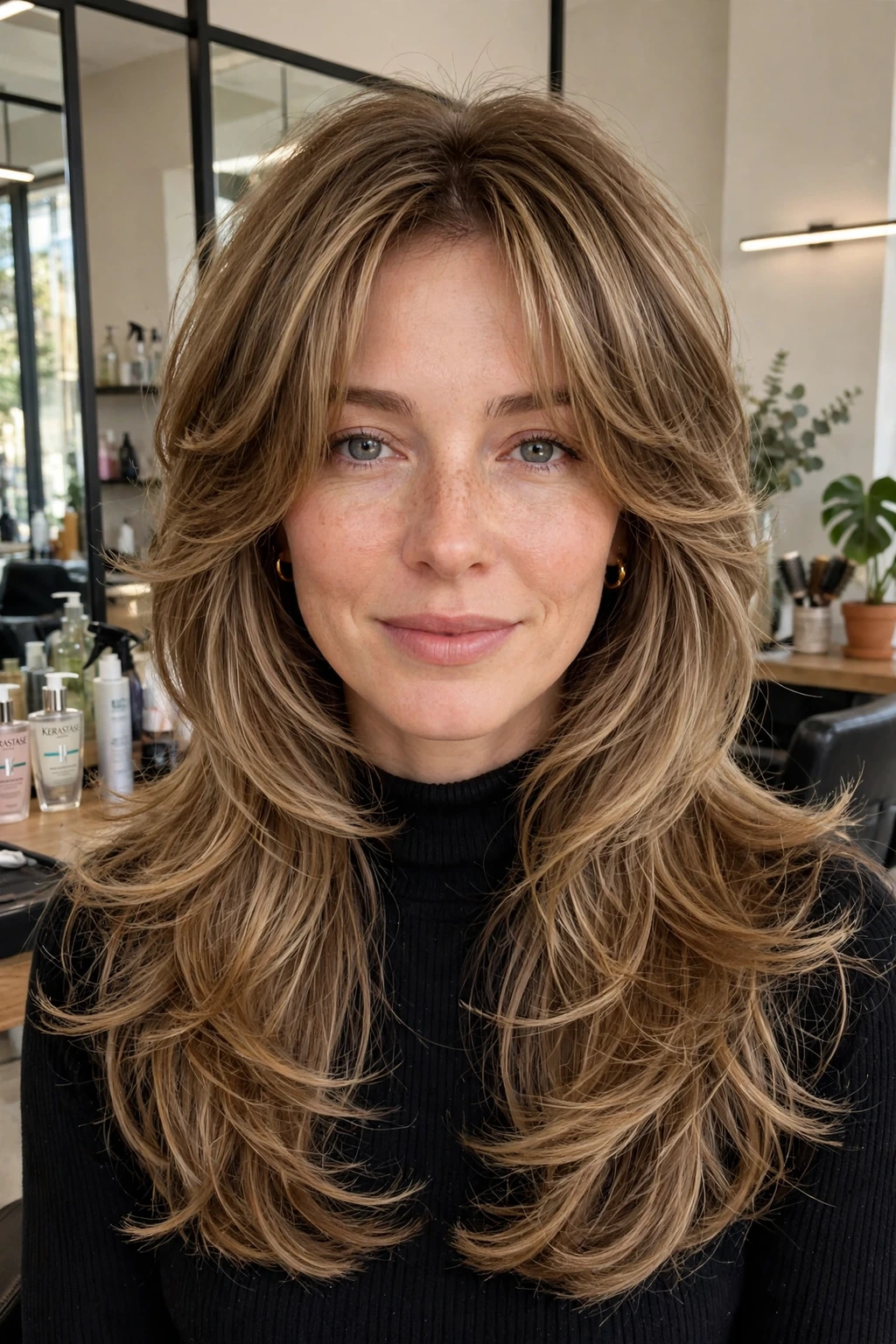 Modern butterfly cut hairstyle