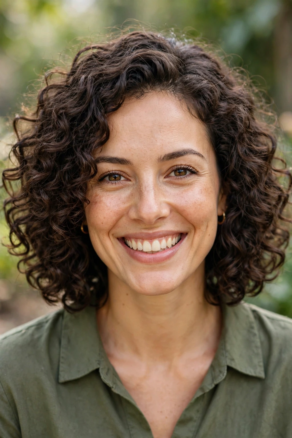 Curly collarbone bob