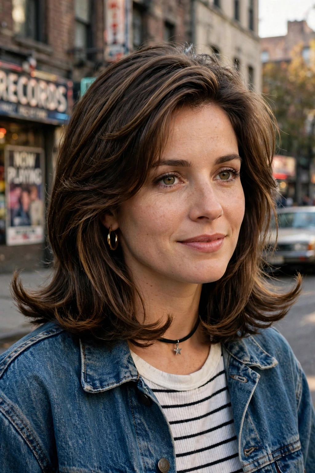 Layered flip at collarbone length