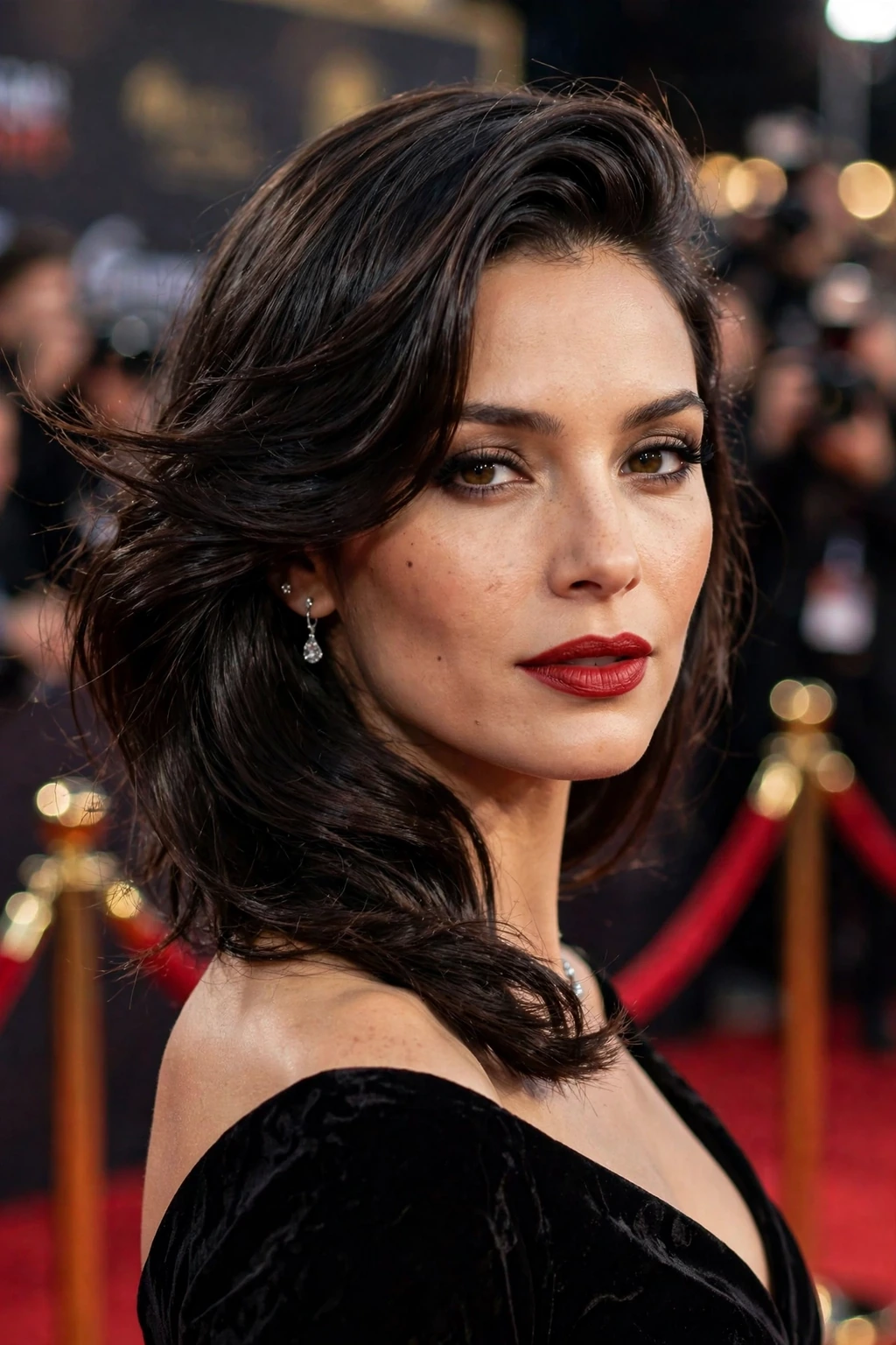 Deep side sweep collarbone hair