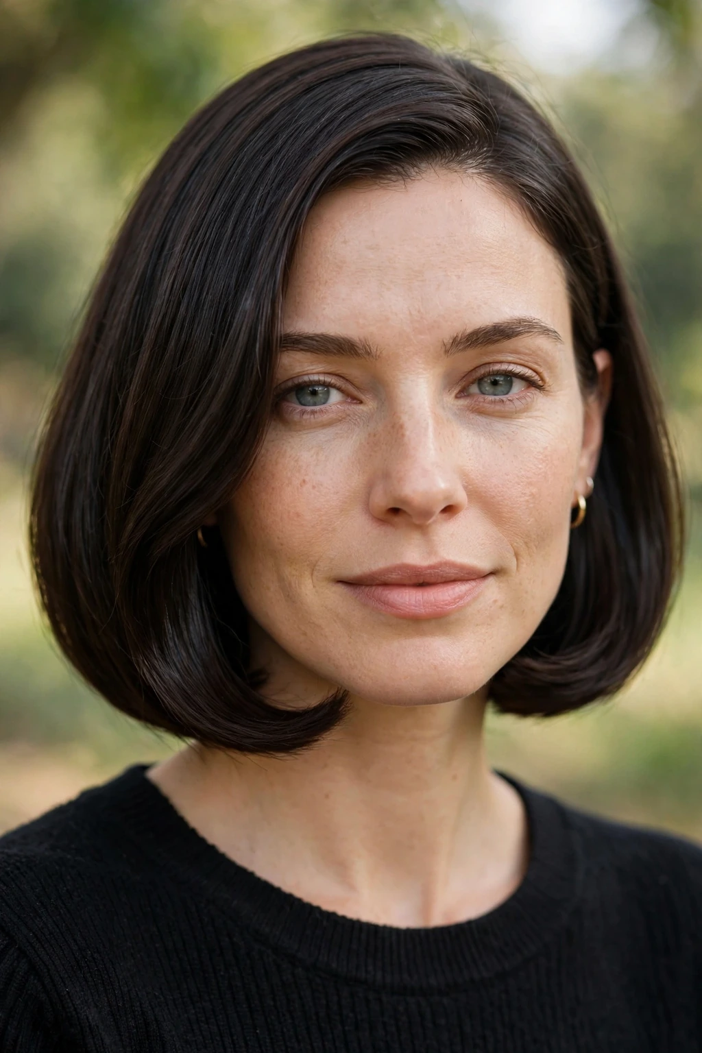 Rounded collarbone bob