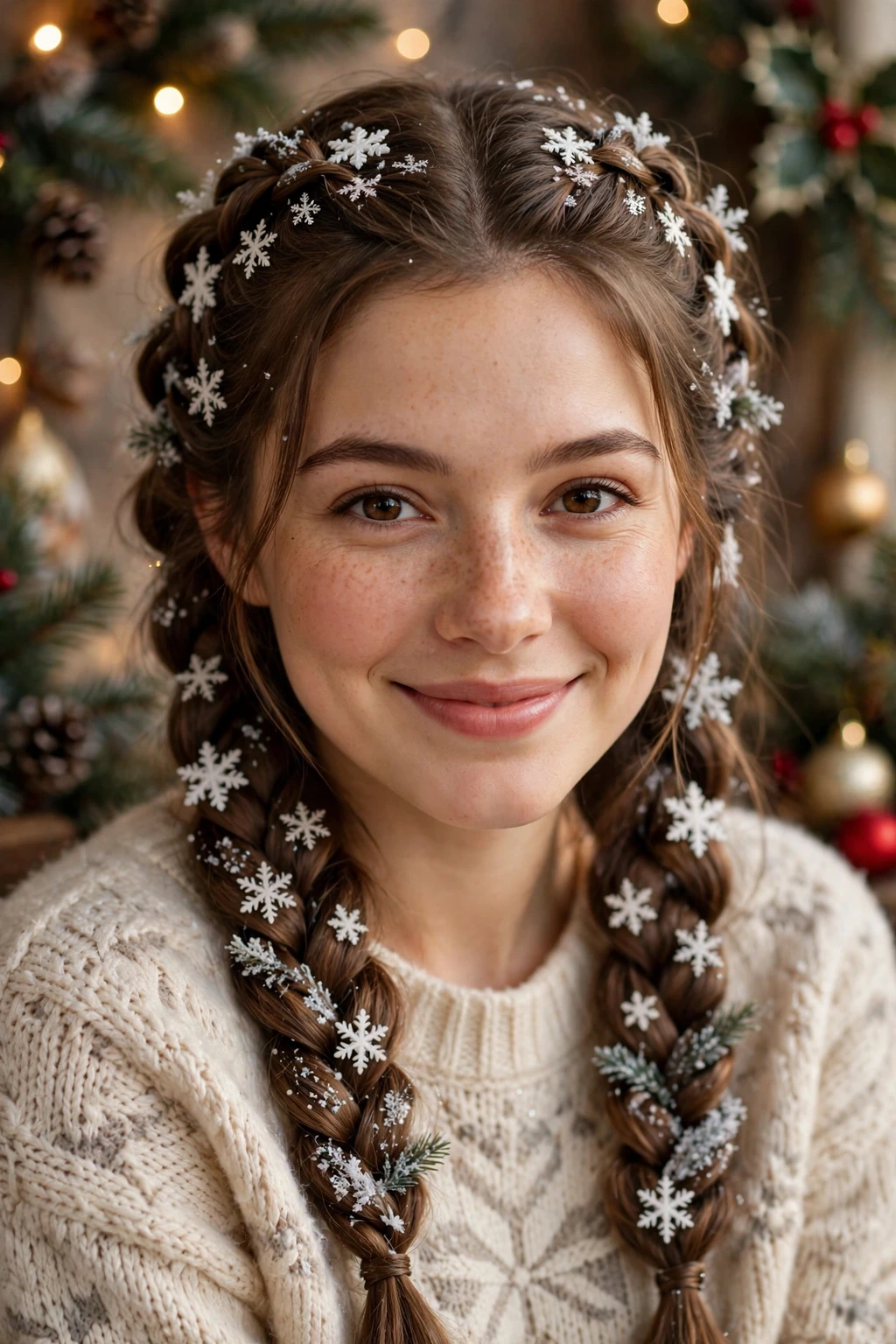 Sweet snowflake braids hairstyle