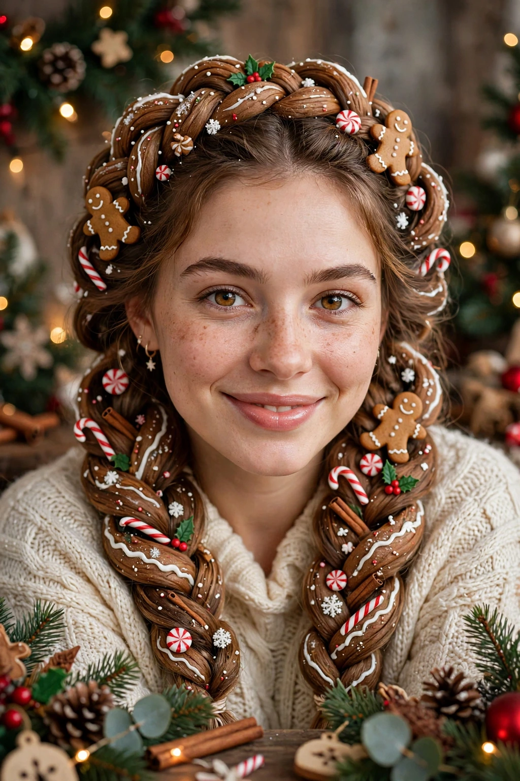 Gingerbread swirl braids hairstyle