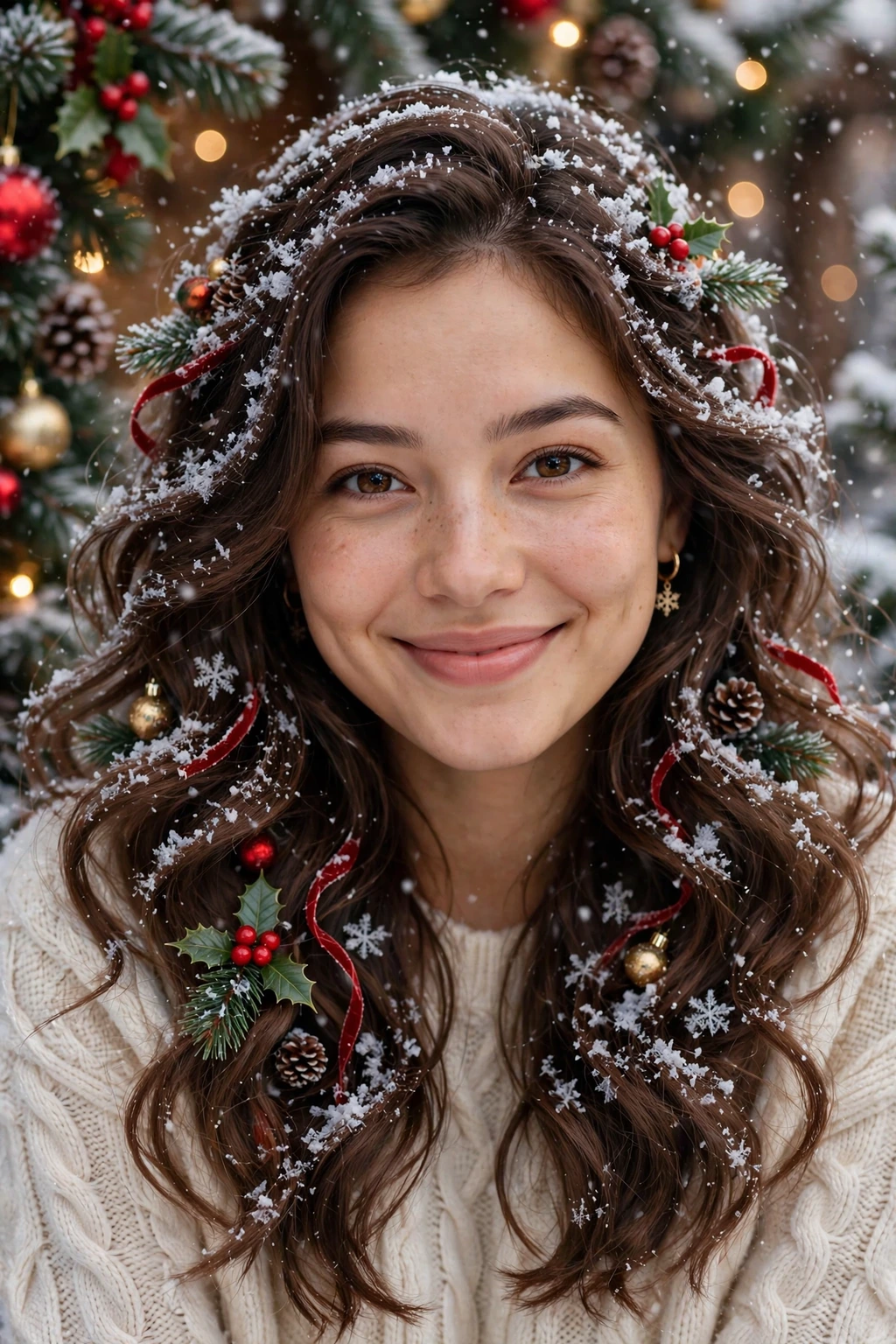 Winter wonderland waves hairstyle
