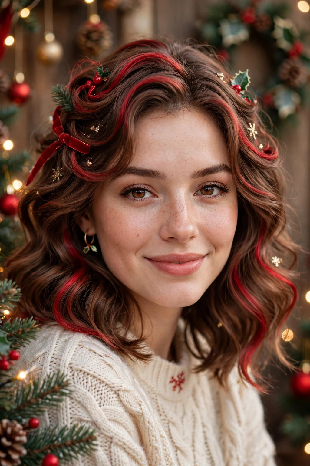 Sweet Santa waves hairstyle