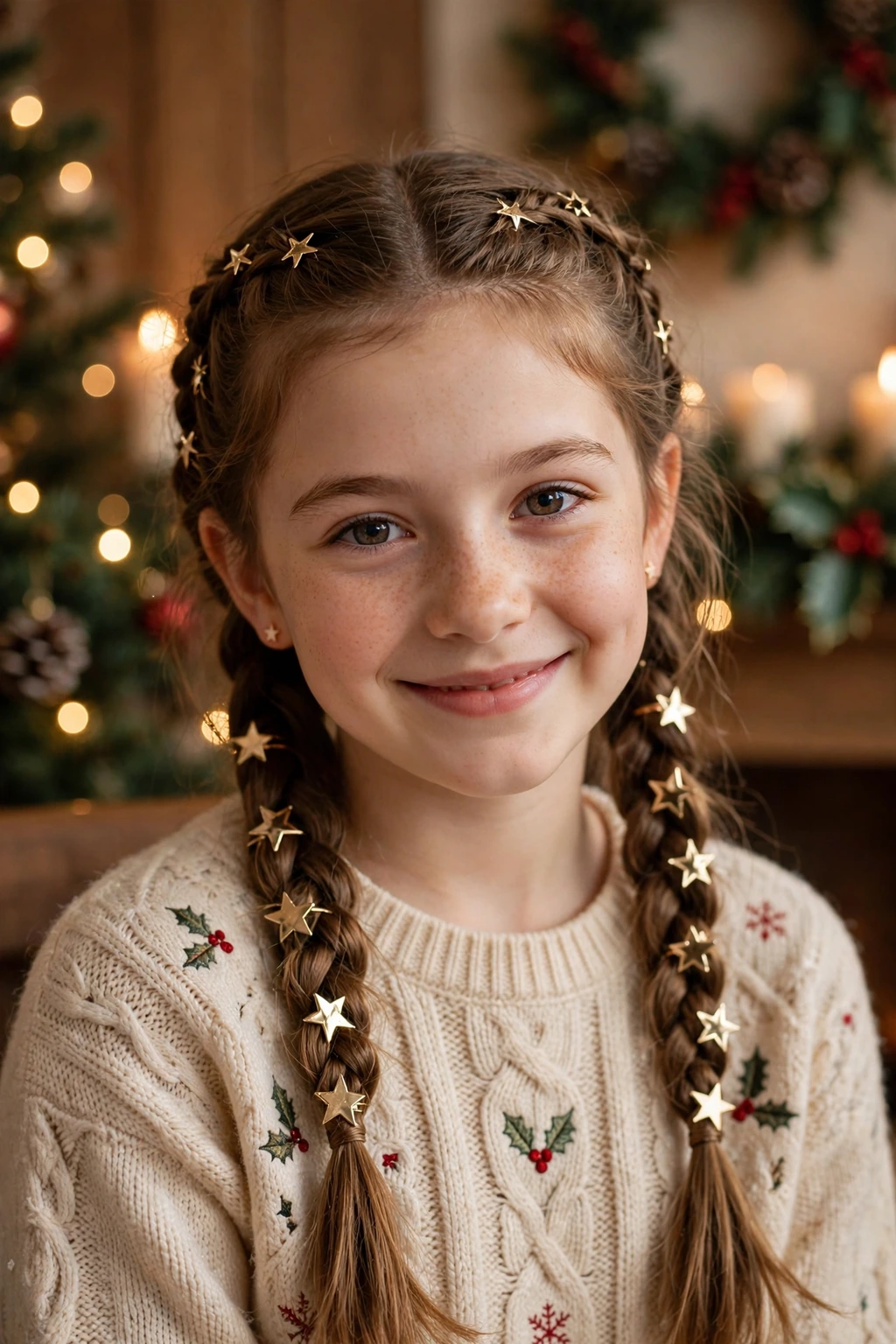 Twinkling star braids for girls