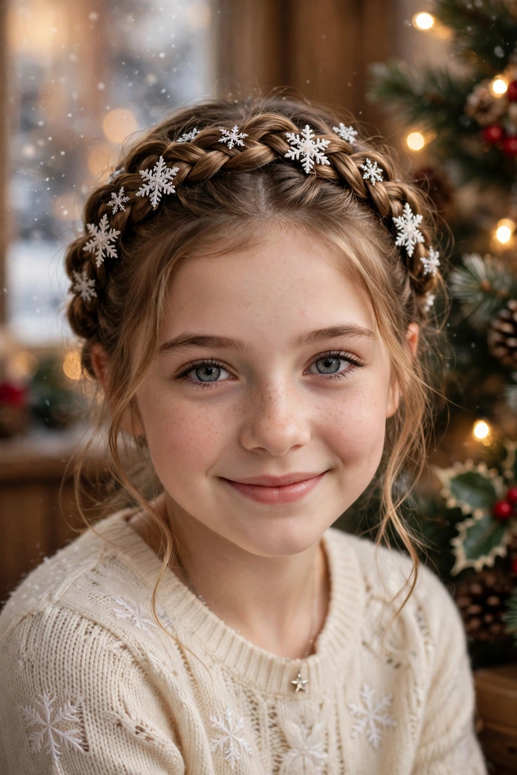 Snowflake braid crown for girls