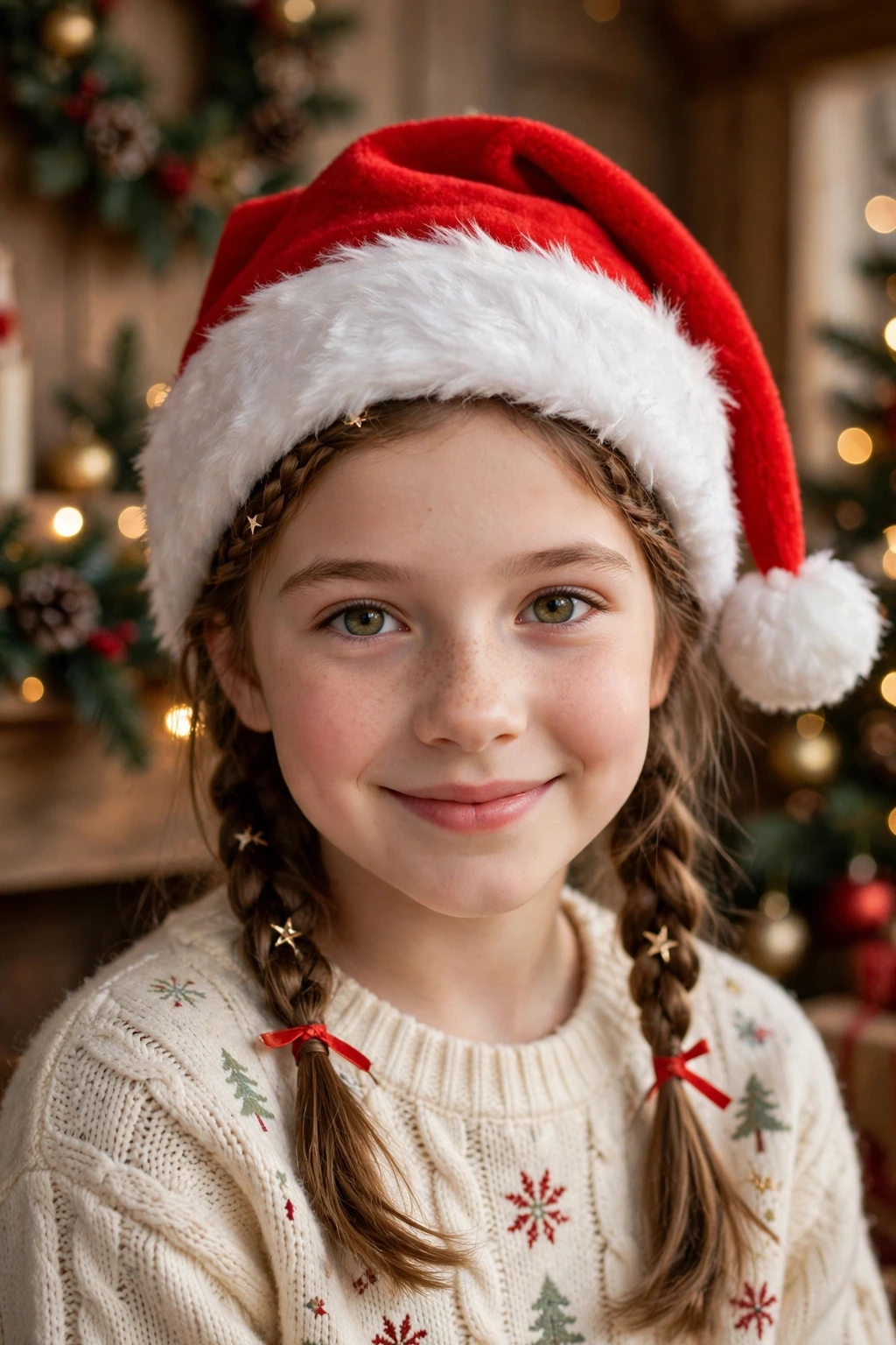 Santa hat hairstyle for girls