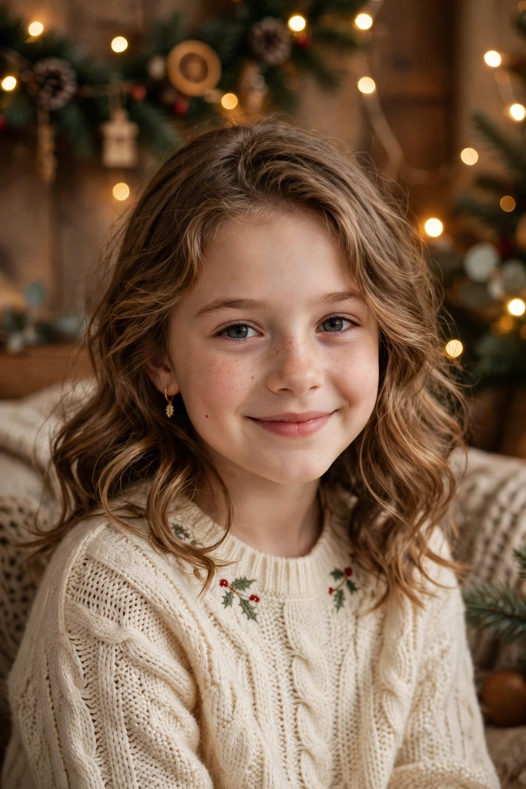 Cozy Christmas waves hairstyle for girls