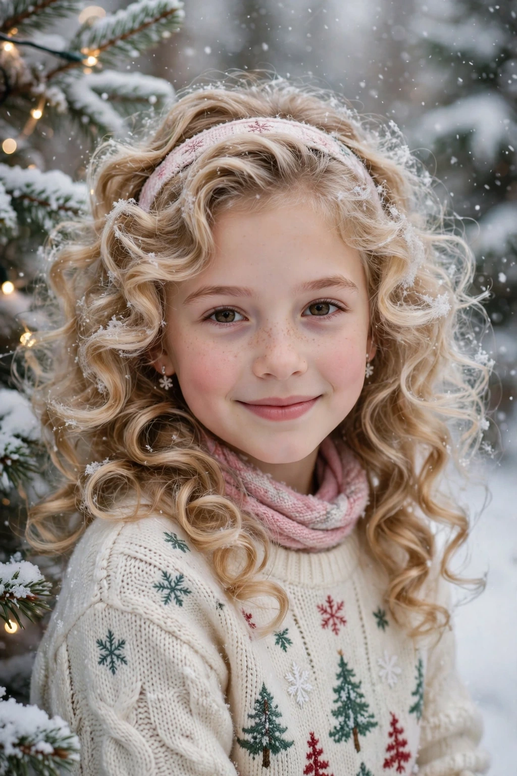 Winter wonderland curls hairstyle for girls