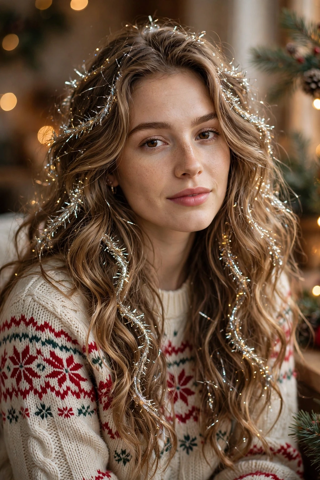 Long waves with sparkling tinsel