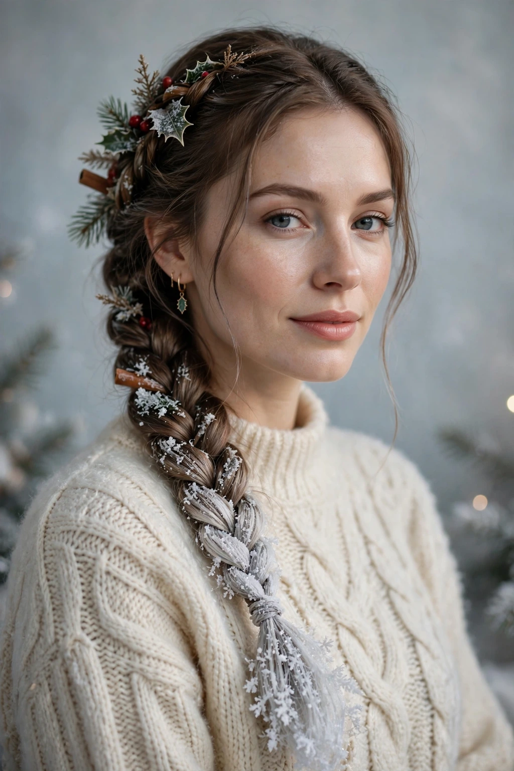 Braid with frosted icy tips