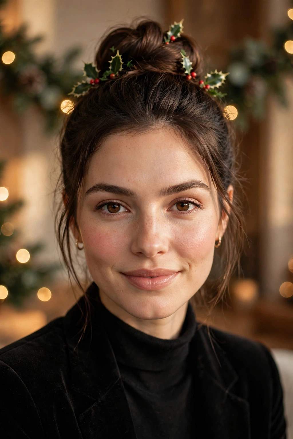 Festive high bun