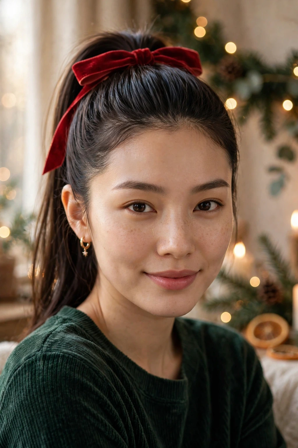Velvet ribbon ponytail