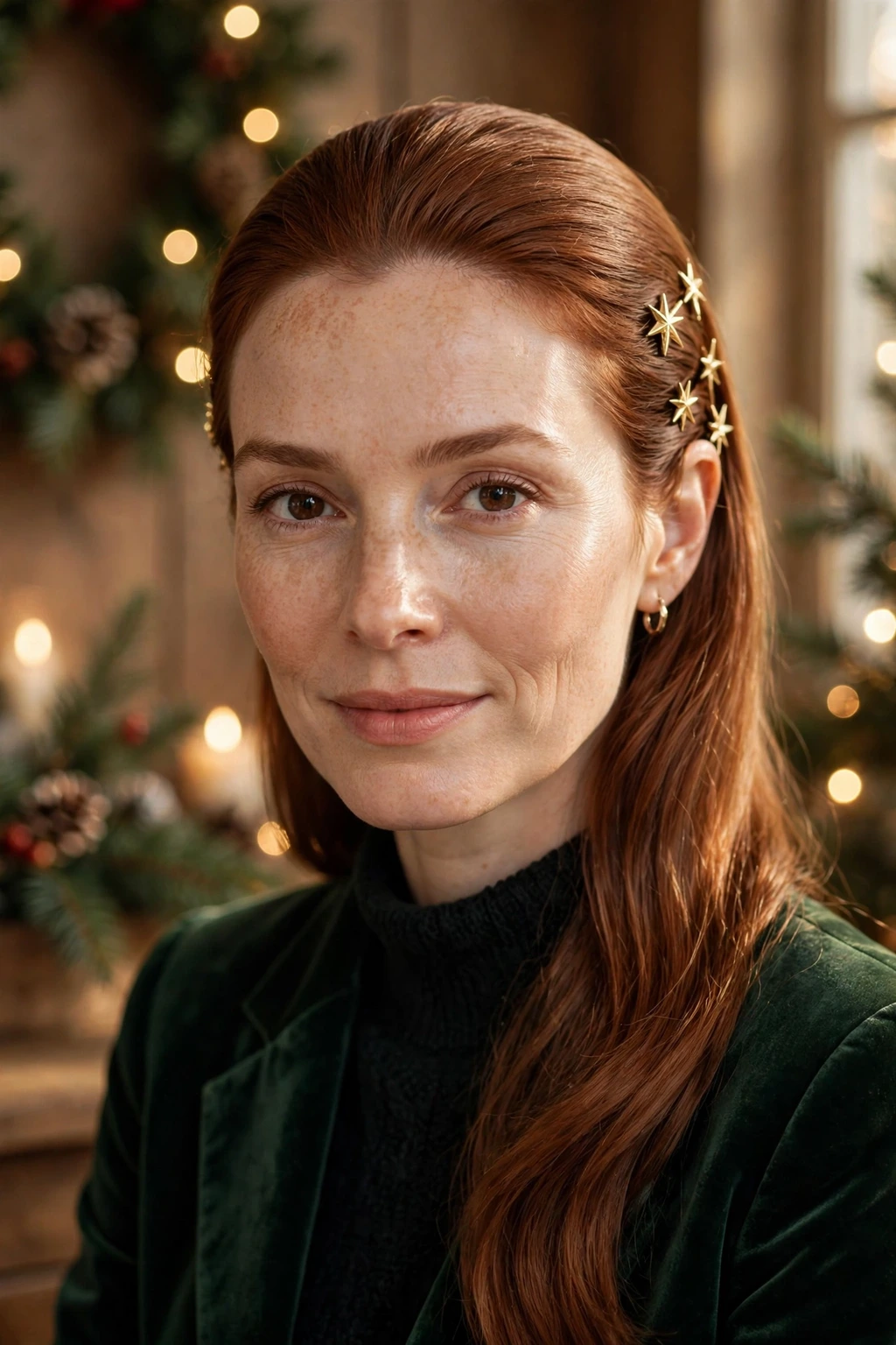 Winter star hairpin style
