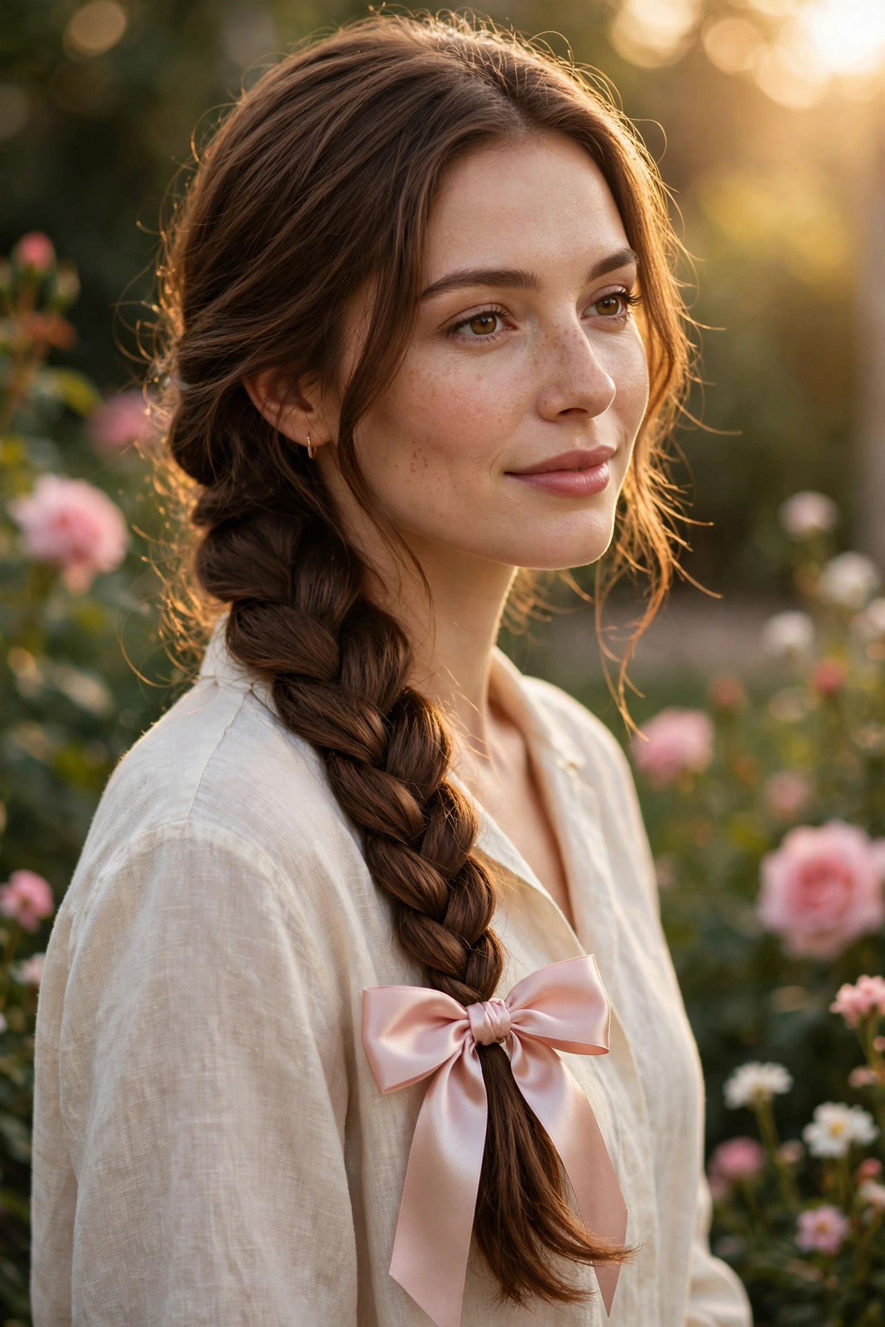 Side Braid Bow hairstyle