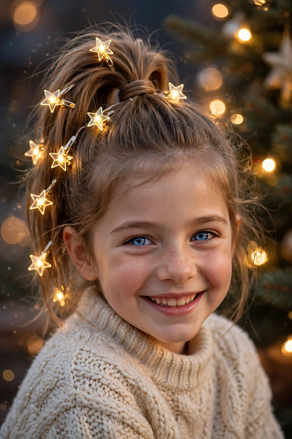 Child with starlight ponytail