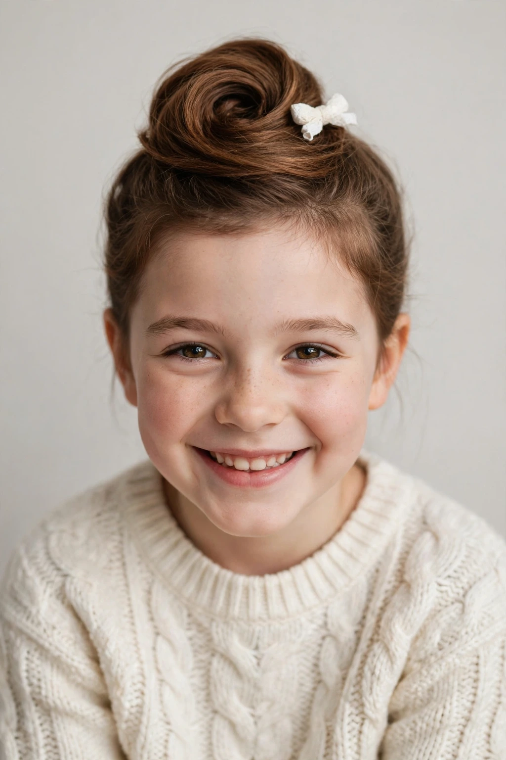 Child with hot cocoa swirl bun
