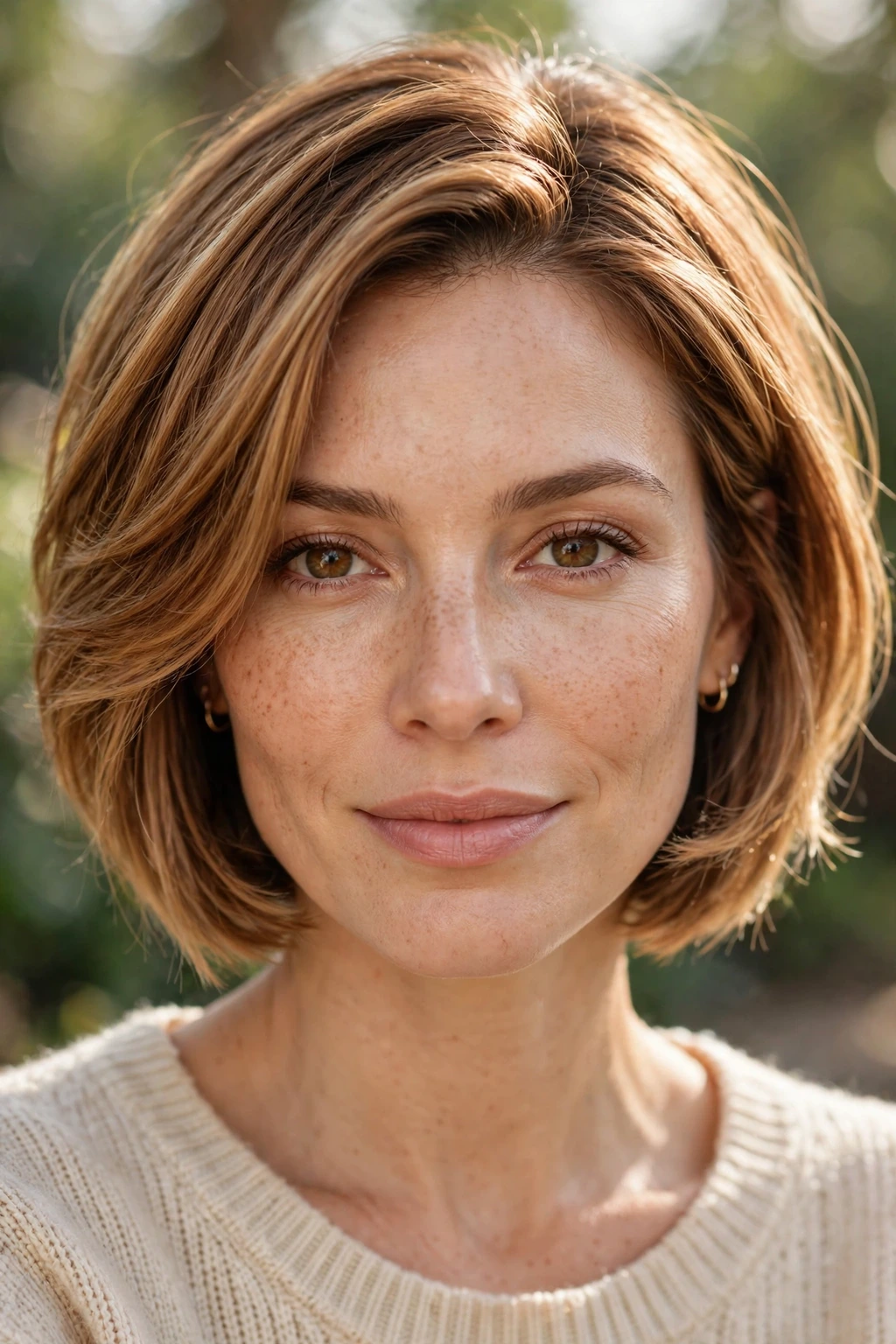 Layered chin cut
