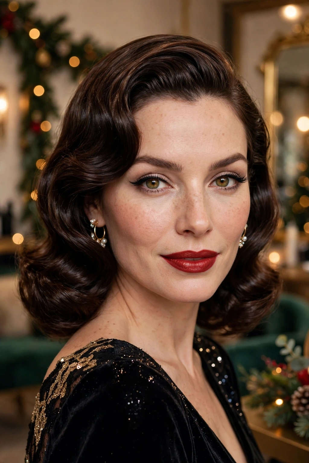 Glamorous Hollywood waves hairstyle
