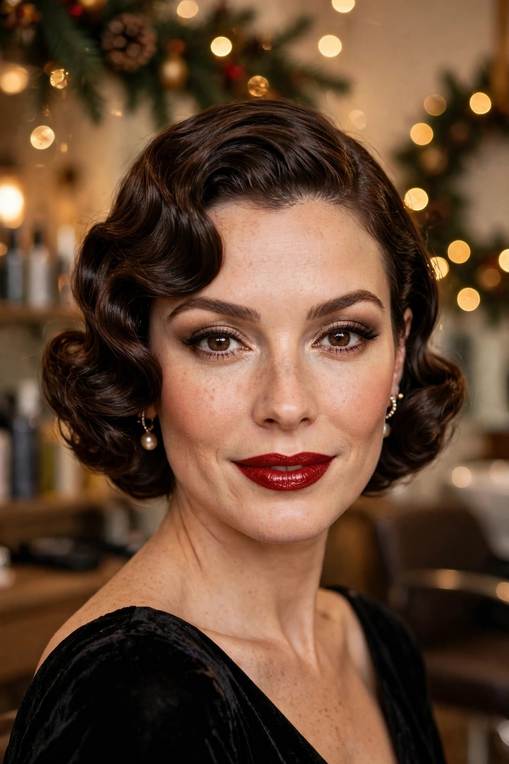 Vintage finger waves party hairstyle