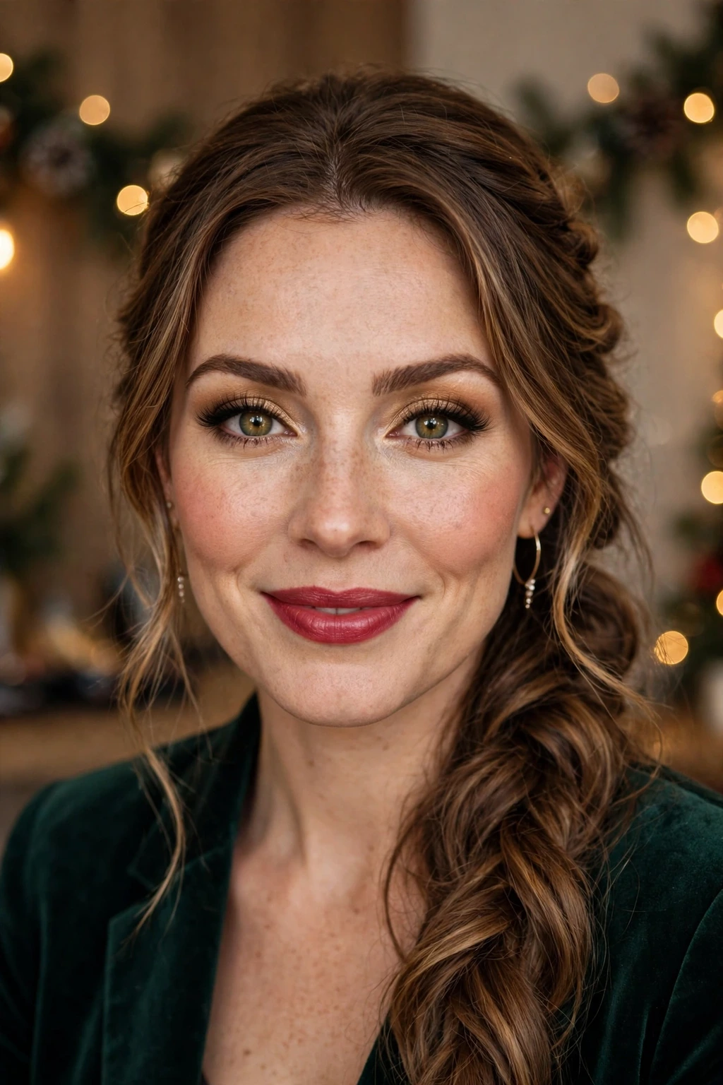 Loose braid Christmas party hairstyle