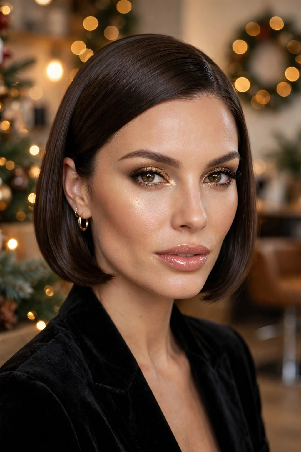 Sleek bob glam party hairstyle