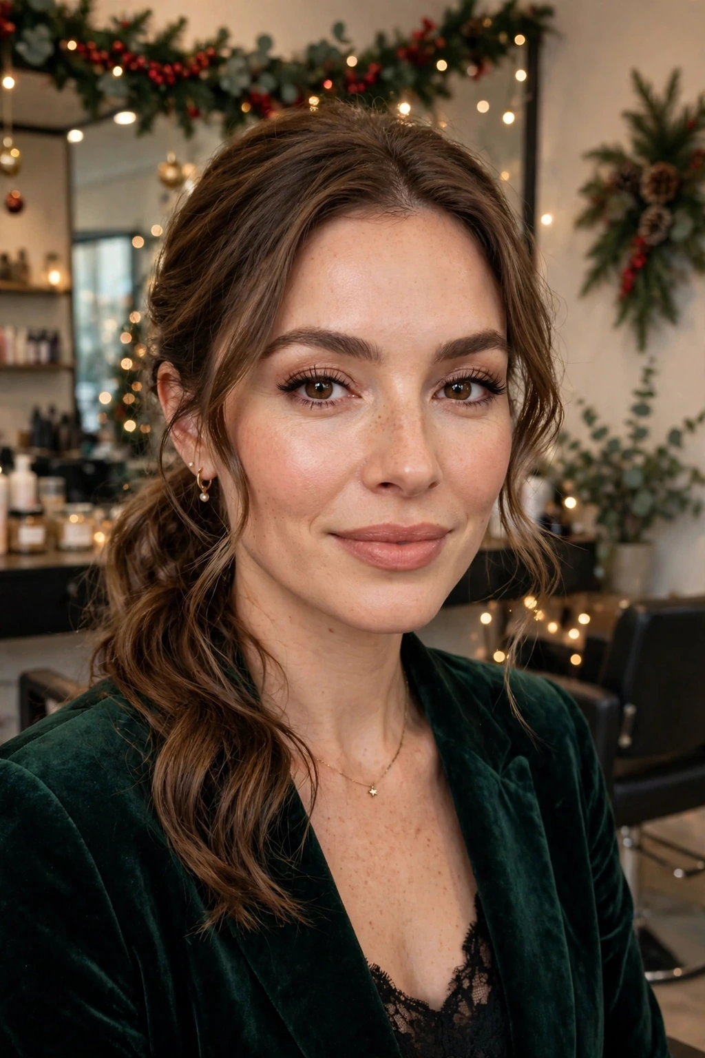Romantic low ponytail party hairstyle